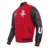 Houston rockets pro standard script tail wool and leather varsity jacket 1