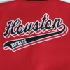 Houston rockets pro standard script tail wool and leather varsity jacket 9