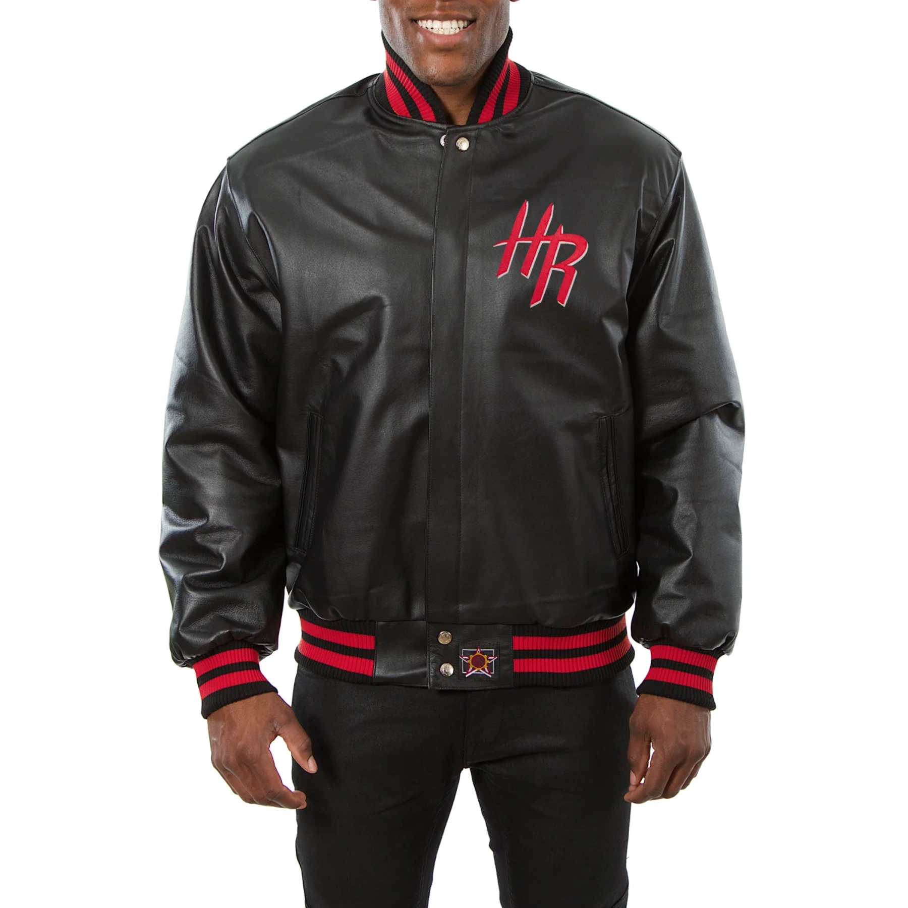 Houston rockets real leather varsity jacket black 1