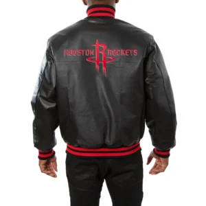 Houston rockets real leather varsity jacket black 2