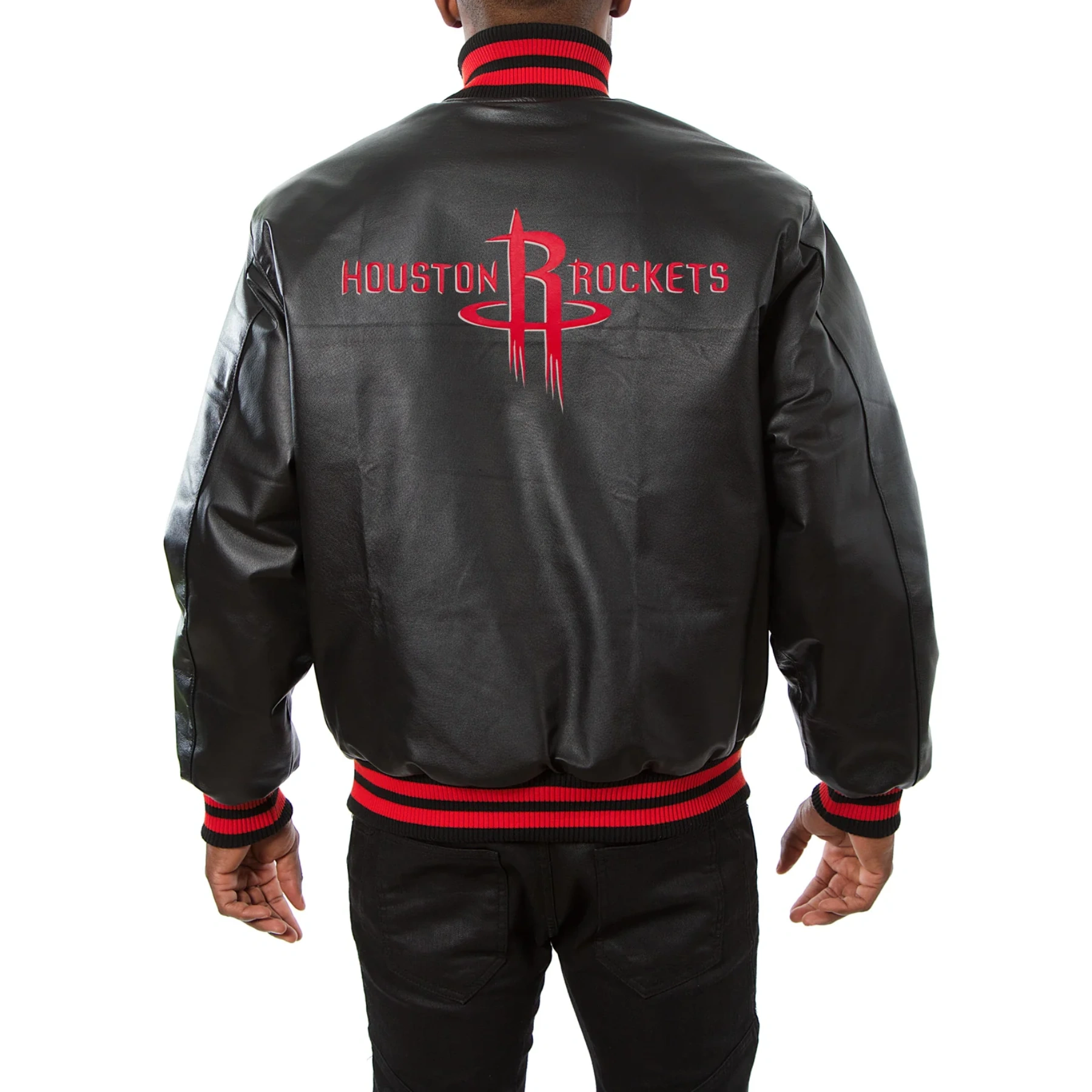 Houston rockets real leather varsity jacket black 2