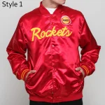 Houston Rockets Vintage Lightweight Red Satin Jacket