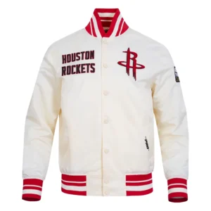 Houston rockets retro classic rib satin jacket