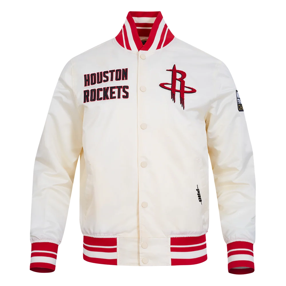 Houston rockets retro classic rib satin jacket