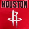 Houston rockets retro classic wool leather varsity jacket red black 5
