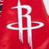 Houston rockets script full snap satin varsity jacket red 1