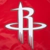 Houston rockets script full snap satin varsity jacket red