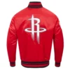 Houston rockets script full snap satin varsity jacket red 4