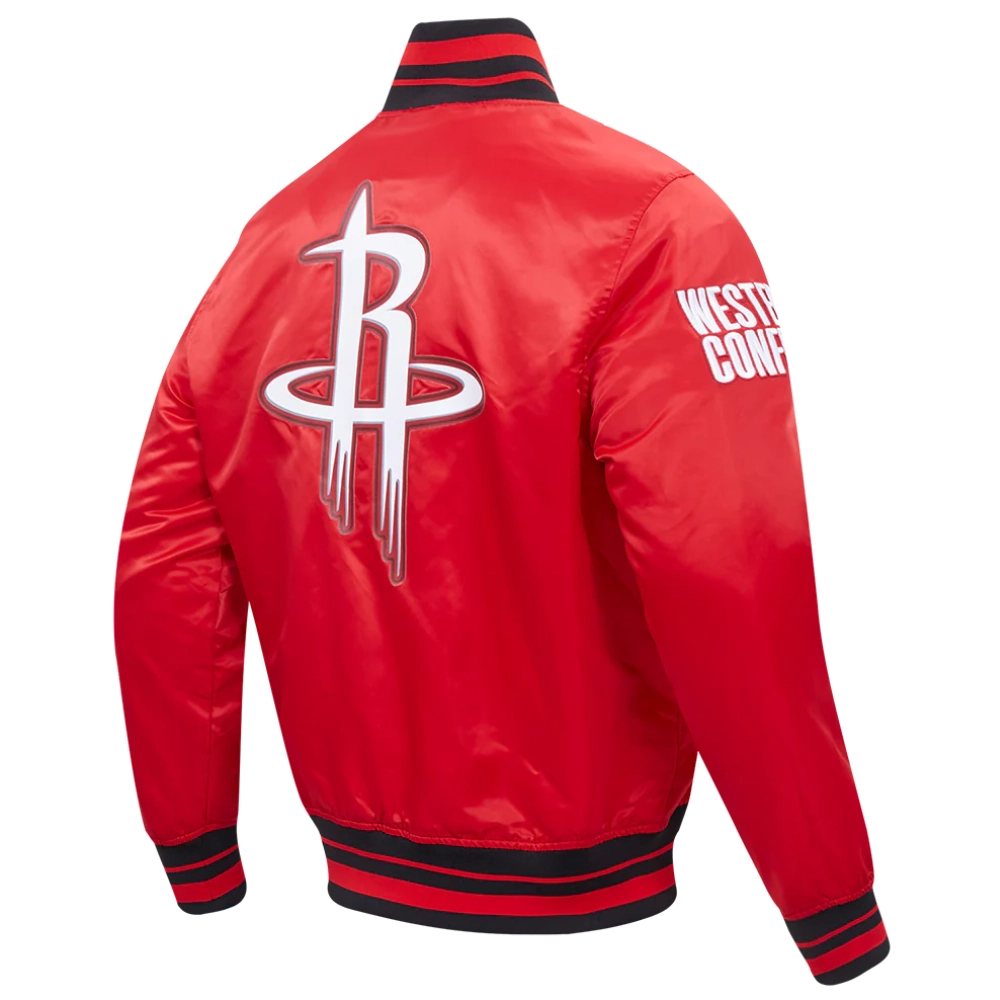 Houston rockets script full snap satin varsity jacket red 5