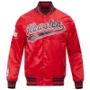 Houston rockets script full snap satin varsity jacket red 7