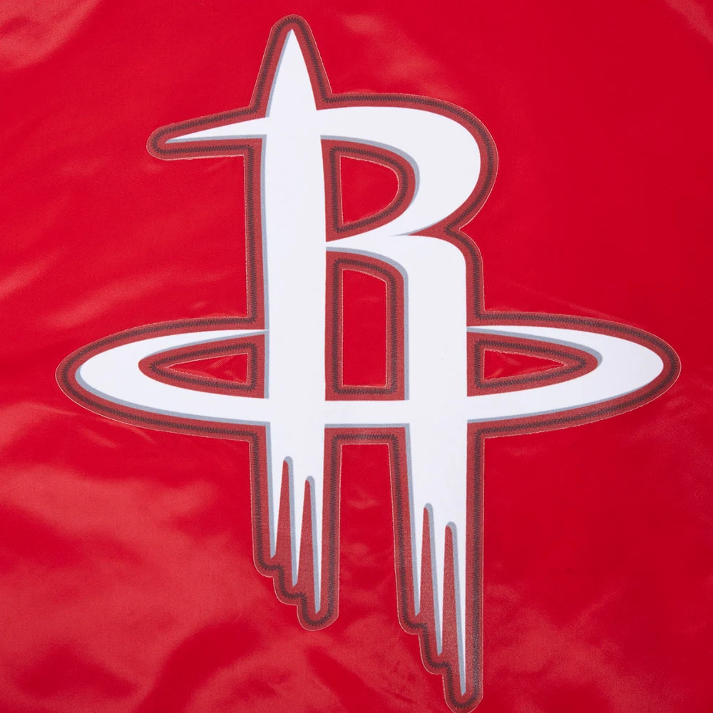 Houston rockets script full snap satin varsity jacket red