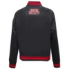 Houston rockets script tail womens full snap satin varsity jacket black 3