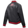 Houston rockets script tail womens full snap satin varsity jacket black 4