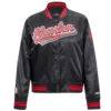 Houston rockets script tail womens full snap satin varsity jacket black 6