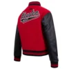 Houston rockets script womens wool leather varsity jacket red black 1