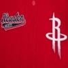 Houston rockets script womens wool leather varsity jacket red black
