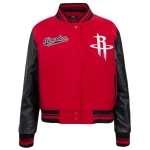 Houston Rockets Script Tail Women's Wool/Leather Jacket
