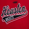 Houston rockets script womens wool leather varsity jacket red black 5