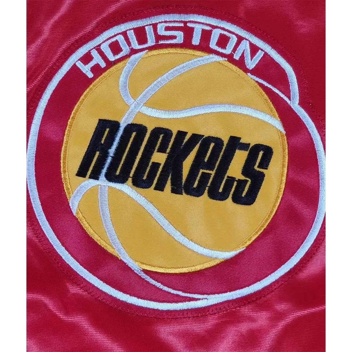 Houston rockets teddy red satin jacket