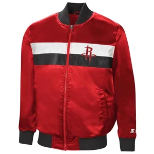 Houston rockets the ambassador satin varsity jacket red 2