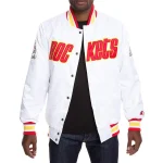 Houston Rockets Vintage White Satin Jacket