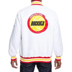 Houston rockets vintage white satin jacket