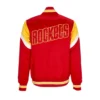 Houston rockets western logo red satin varsity jacket 2