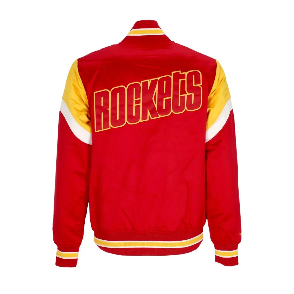 Houston rockets western logo red satin varsity jacket 2