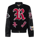 Houston Rockets Old English Wool/Leather Jacket