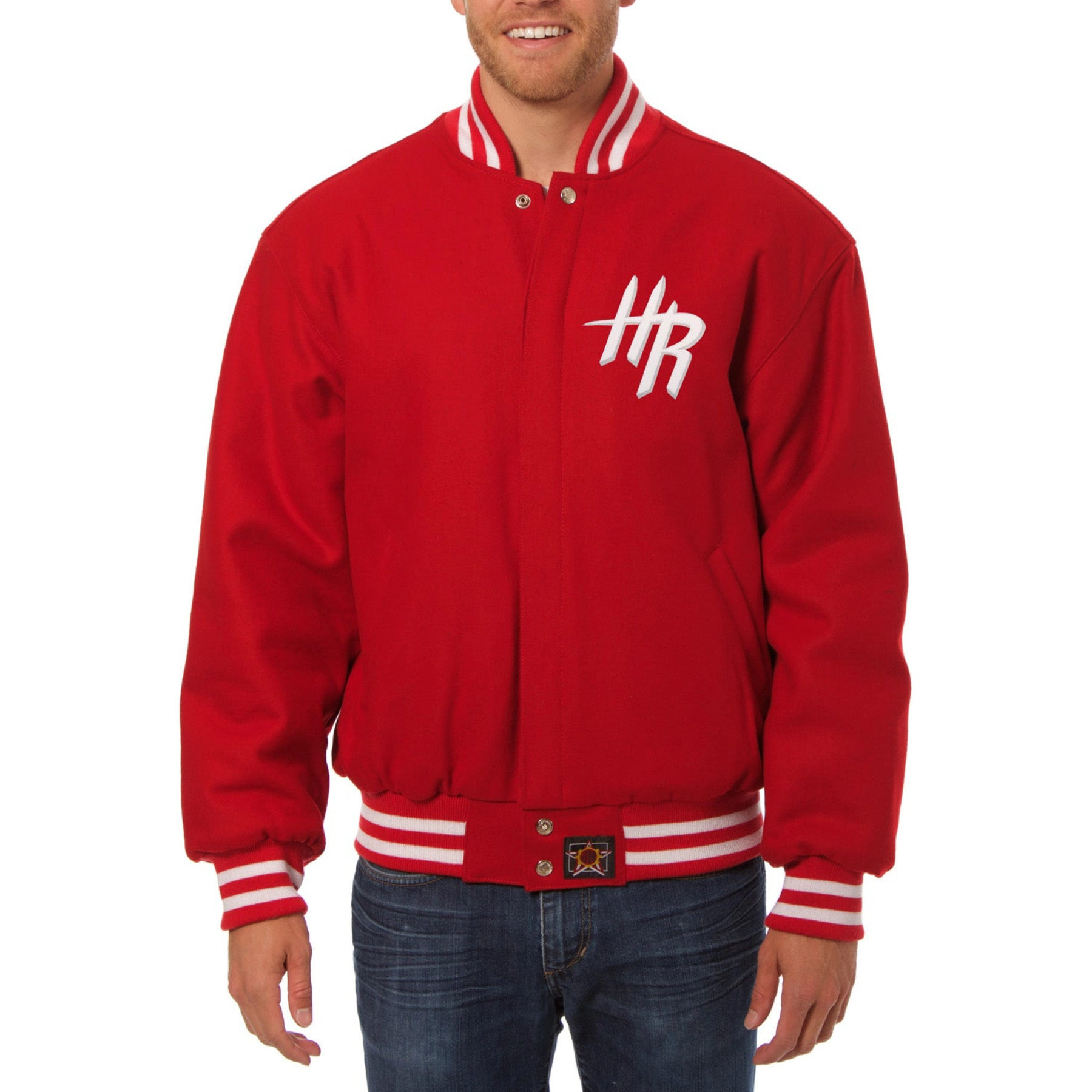 Houston rockets wool varsity jacket red 1