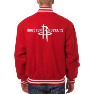 Houston rockets wool varsity jacket red