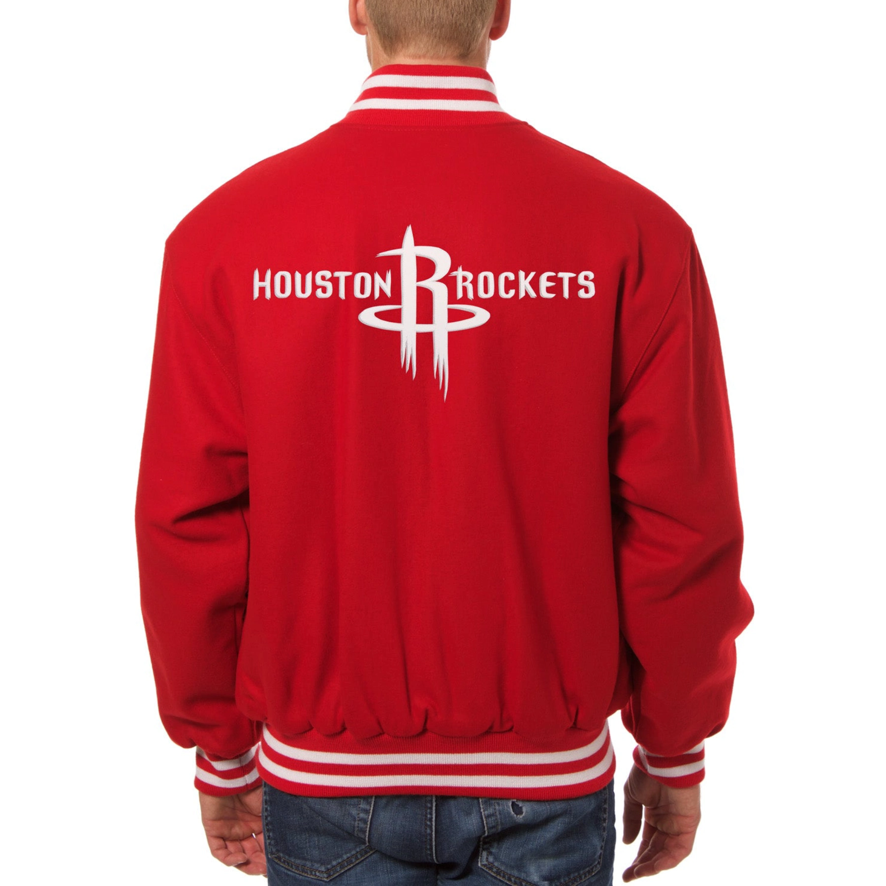 Houston rockets wool varsity jacket red