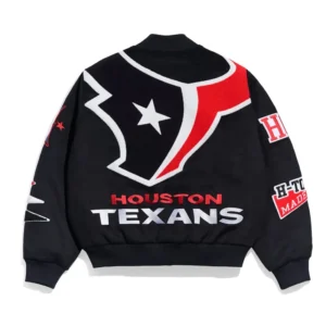 Houston texans pennant navy varsity wool jacket