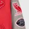 Houston texans red grey full snap wool sleeve patch