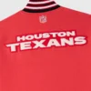 Houston texans red grey full snap wool varsity back view