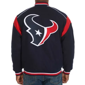 Houston texans teddy navy varsity jacket