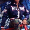 Howard bison classic remix rib knitted satin jacket