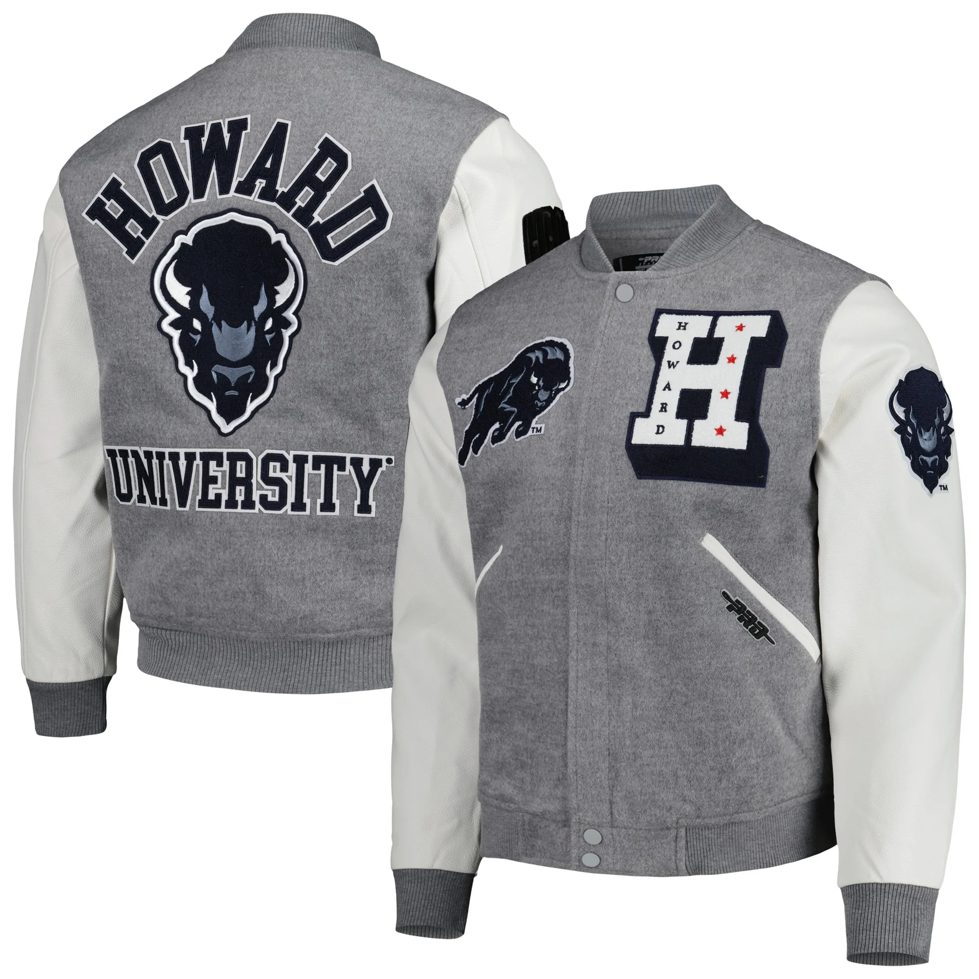 Howard bison graywhite classic varsity jacket