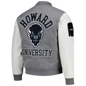 Howard bison graywhite classic wool varsity jacket