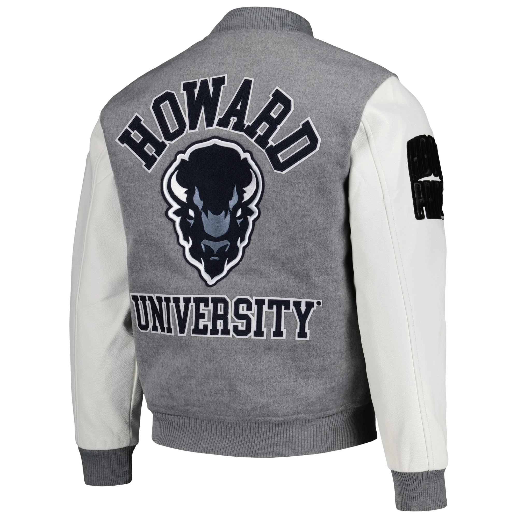 Howard bison graywhite classic wool varsity jacket