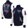 Howard bison homecoming navywhite wool leather jacket