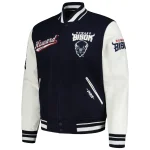 Howard Bison Script Tail Navy Wool/Leather Jacket