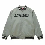 Los Angeles Kings Throwback Wordmark Gray Satin Jacket