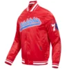 Imagephiladelphia 76ers script tail full snap satin varsity jacket red 4