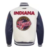 Indiana fever retro classic white and black varsity jacket