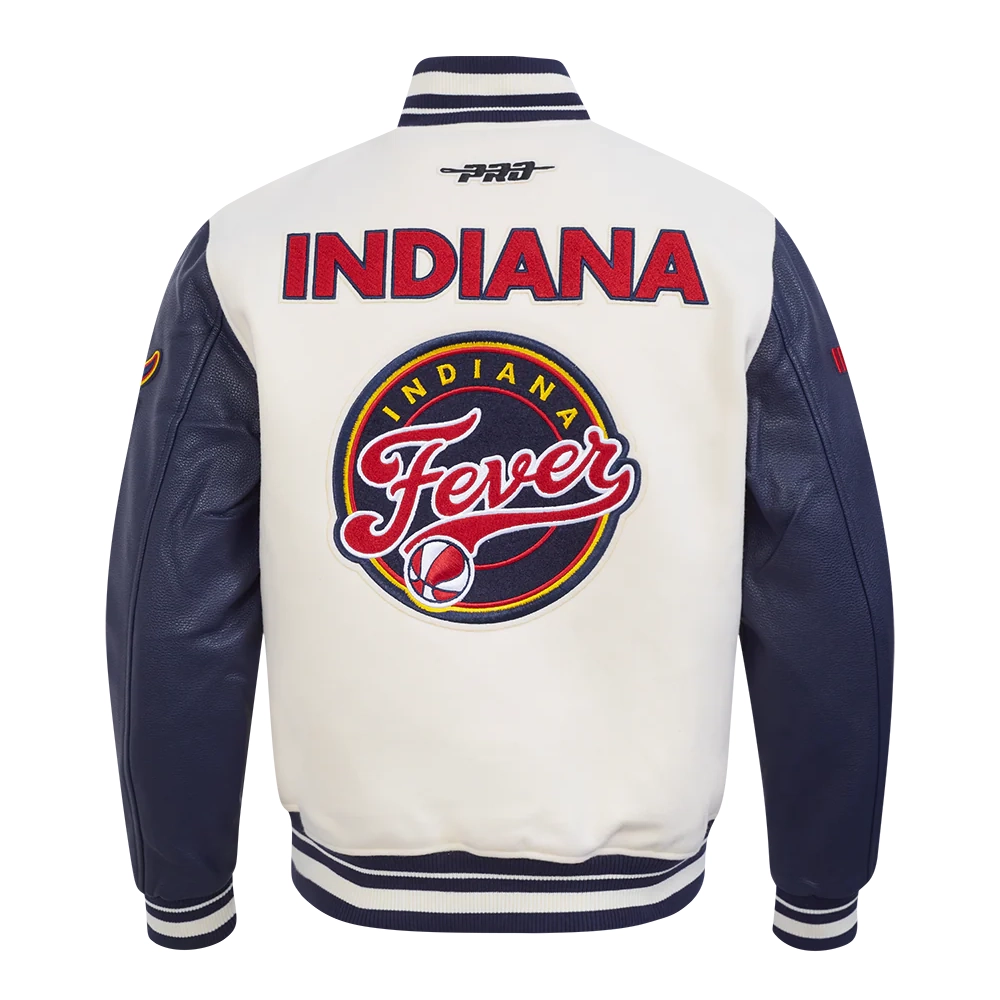 Indiana fever retro classic white and black varsity jacket