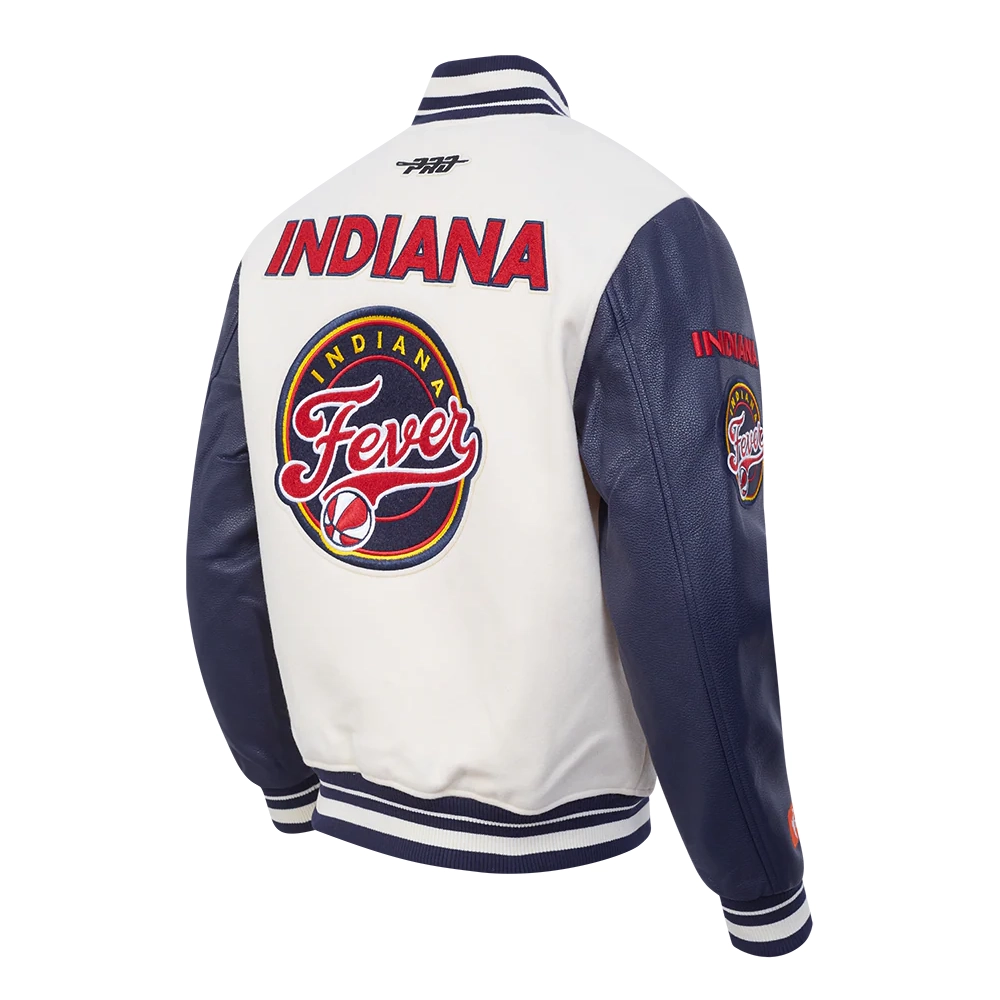 Indiana fever retro classic wool and leather varsity jacket