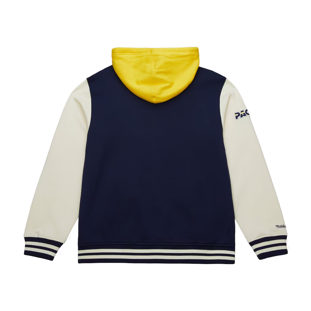 Indiana pacers courtside hooded varsity jacket