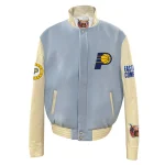 Indiana Pacers Old English Wool/Leather Bomber Jacket