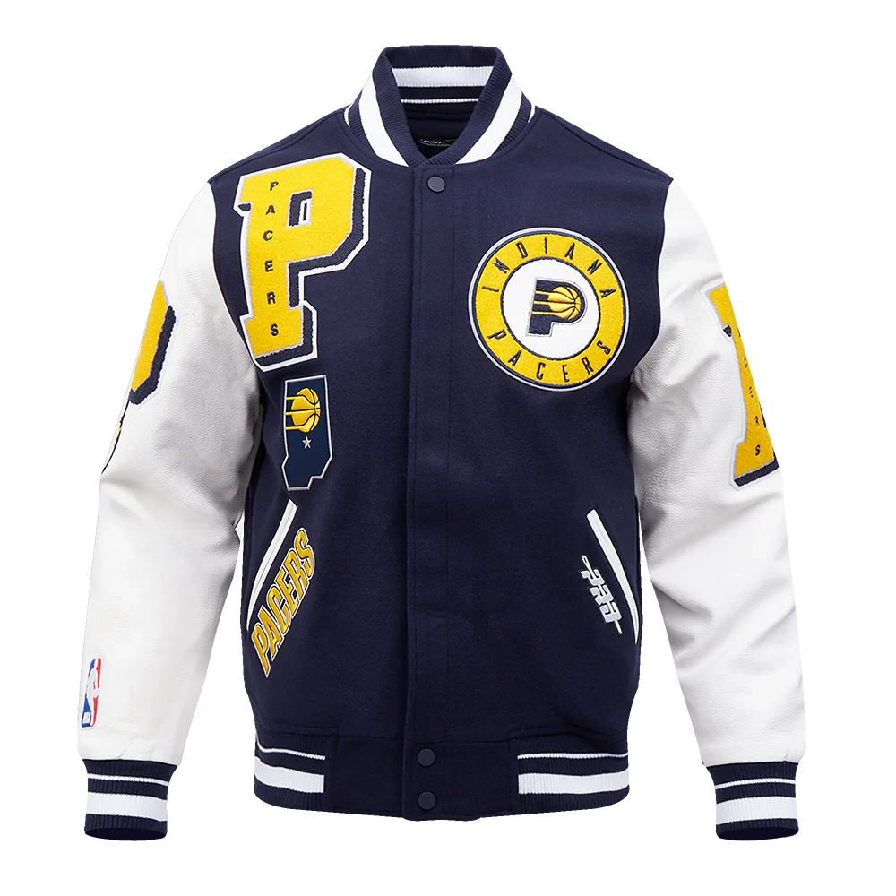 Indiana pacers pro standard mashup wool and leather varsity jacket 2